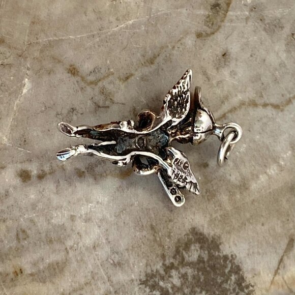 VTG Sterling Silver 925 PAX 3D Angel Boy Cherub Baseball Player Charm Pendant - Picture 6 of 16